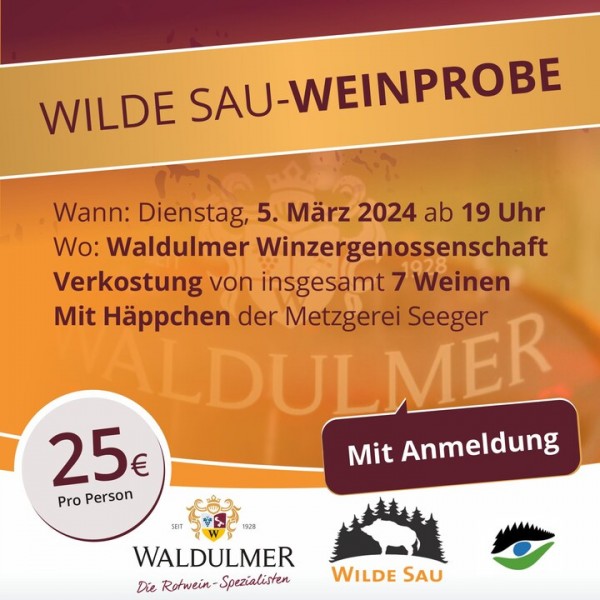 Wilde Sau-Weinprobe am 5. März 2024